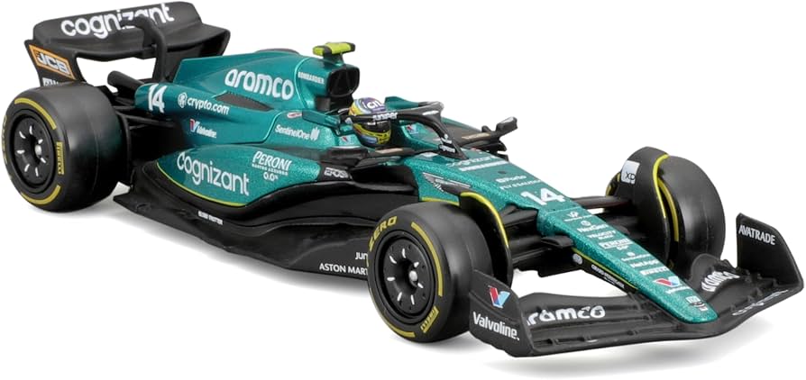 Amazon.com: Bburago 1:43 Race Aston Martin AMR23 (2023) w/Driver